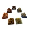 7 Chakra Gemstone Pyramid Set with Reiki Engraving - Energetic