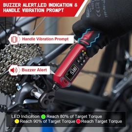 SUERCUP 3/8-inch Digital Torque Wrench(0.66-44.29Ft.Lb/0.9-60N.m) ±1% Accuracy Digital Torque Wrench with Vibration, Buzzer,LED Notification and Five Units of Measure, for Bike, DIY and Home Repair