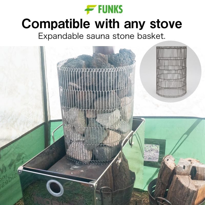 FUNKS Sauna Stone Basket Holder Cage Stoves Stainless (36cm)