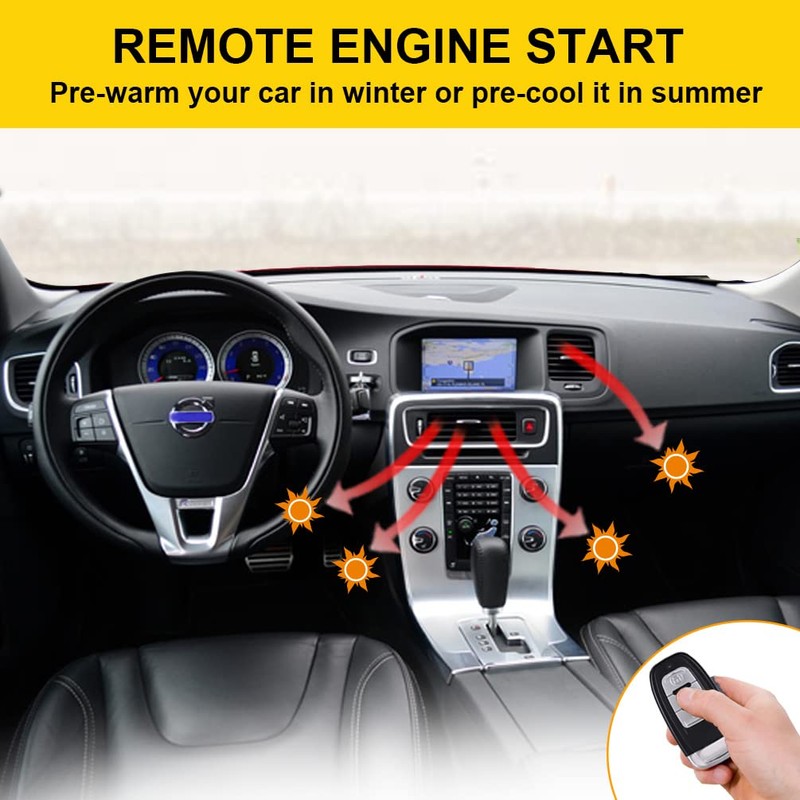 BANVIE ① Passive keyless Entry Car Alarm System + ②