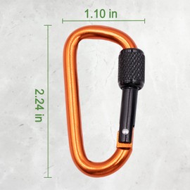 Primasage 10 Stück 2.24in Karabinerhaken, Aluminium D Form Karabiner Set, Karabiner Mit Schraubverschluss für Outdoor, Camping, Angeln, Wandern, Rucksacktourismus