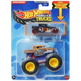 Hot Wheels Monster Trucks Bone Shaker Comic Edition with Bonus 1:64 Scale Diecast Car