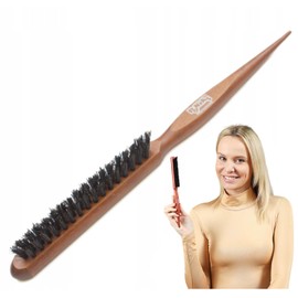 PONIK'S PROFESSIONAL Toupee Brush with Boar Bristles & Nylon - Wooden Hair Brush, Antistatic, For Volume, Sleek Look & Curls, For Fine & Thick Hair, Professional Styling Brush
