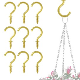 ALLY-MAGIC Screw Hooks Ceiling Hooks Hook Screw Pack of 60 Hooks for Screwing in Hooks Robust Cup Hooks for Crafts Wood Crafts Furniture E22-LSGG