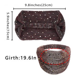 CAKURE Diademas anchas de lentejuelas africanas para la cabeza bohemia, turbante, transpirable, bandas elásticas para el pelo, para yoga, correr, deportes, bufanda elástica para el cabello, accesorios para el cabello para mujeres y niñas, paquete de 3