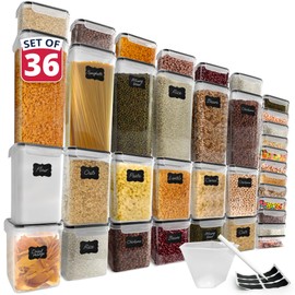 Reli. Airtight Food Storage Containers with Lids (36 Sets) | Kitchen Organizers and Storage Pantry Organizers | BPA Free Plastic Food Containers | Ultra Variety Pack w/Measuring Cup, 42 Labels, Pen