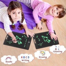 LCD Writing Tablet, 8.5 Inch Kids Drawing Tablet, Toddler Drawing Pad with Lock, Erasable Electronic Drawing Tablet, Colorful Screen Educational Graffiti Doodle Board for 3-6 Year Old Boys Girls Black