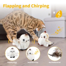 Gigwi Cat Toys Flapping Pickle with Catnip, Moving Activated Cat Kicker and Chew Toy, Automatic Motion Kitten Toys, Flappy Wiggle for Cat Exercise, Interactive Cat Toys with USB Rechargeable