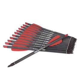 ELONG OUTDOOR 7.5 Inch R9 Crossbow Screws Carbon Arrows with 2 Inch Wings for Target Archery (Pack of 12)