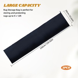 letsinstyle 24 x 130 Inch Dustproof Jumbo Rug Storage Bags, Oxford Cloth Rolled Rugs Moving Packing Bag, Large Drawstring Carpet Storage Pouch Fitting Rugs up to 9 x 12 Ft