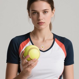 Softball Necklace for Girls Women Infinity Heart Pendant Necklace Sport Jewelry Gifts for Daughter Sports Fans