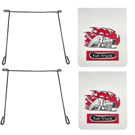 BST BSSP 4PCS for Semi Trucks 2PCS Universal Heavy Duty 24"x30" Mudflaps & 24" * 21" Anti-Sail Mud Flap Bracket Hanger kit, White Straight Splash Guard Mudflap