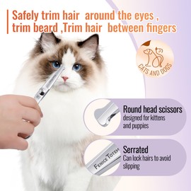Fenice Totem Dog Grooming Scissors: 4.75" Pet Straight Shears Made Of Advanced Stainless Steel Alloy for Trimming Dogs Cats and Other Pets Face and Paws