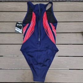 TYR Phoenix Water Polo Women's Breakaway Suit Zipper One Piece Swim Sz 38 New