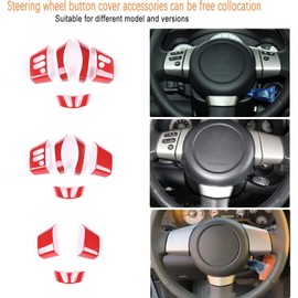 LLKUANG ABS Car Steering Wheel Cover Button Trim Frame for Toyota FJ Cruiser 2007-2021 Steering Wheel Decoration Accessories-7PCS