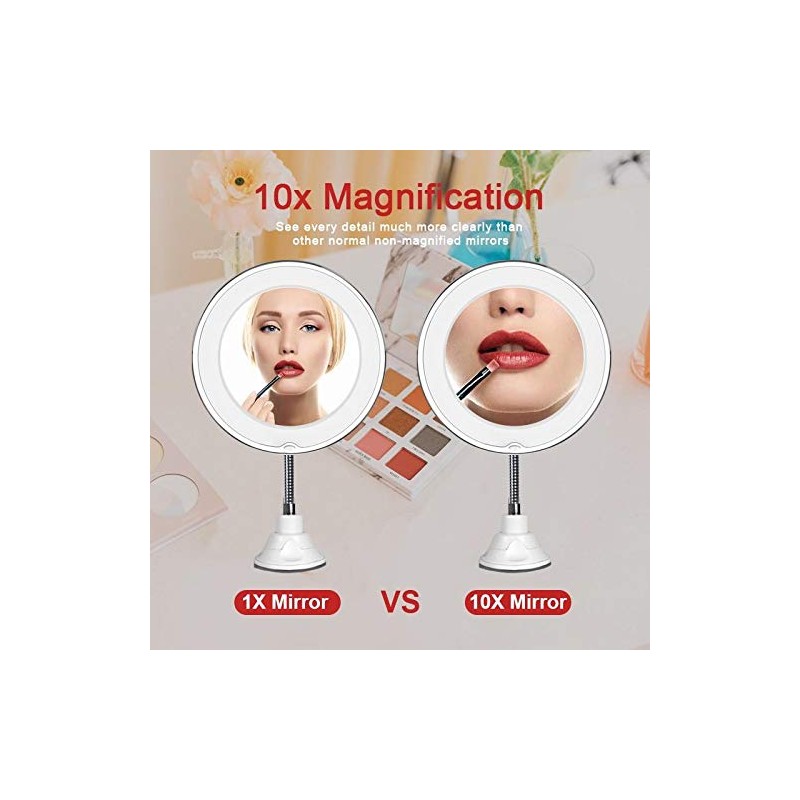 makeup mirror LED Lighted, 10X Magnifying Vanity Mirror with 360