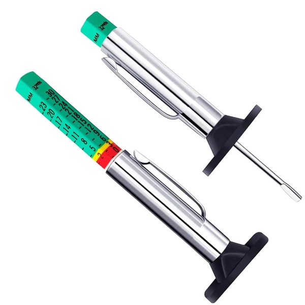 P.CREST Tire Groove Gauge Measure Car Tread Depth Gauge Compact