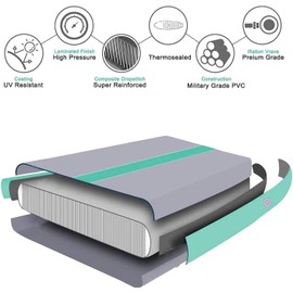 Air Gymnastics Track Tumbling Mat Inflatable 10ft 13ft Flooring Mat Yoga Training Mat 4 Inch Thickness for Home Use/Training/Cheerleading/Yoga/Water Fun (Light green, 4)