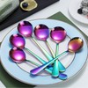 Rainbow Soup Spoons, Kyraton 6 Pieces 19 cm Stainless Steel