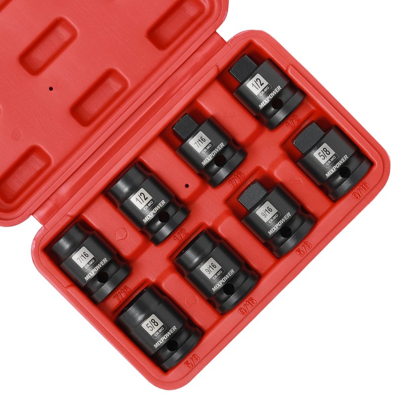 MIXPOWER 8 Pieces 1/2-inch Drive Pipe Plug Socket Set, SAE,