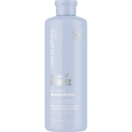 Lee Stafford Blue Toning Shampoo | Bleach Blonde Ice White Collection - Corrects Brassy & Orange Tones, Great for HIghlighted, Cool Hair, 16.9 Fl Oz
