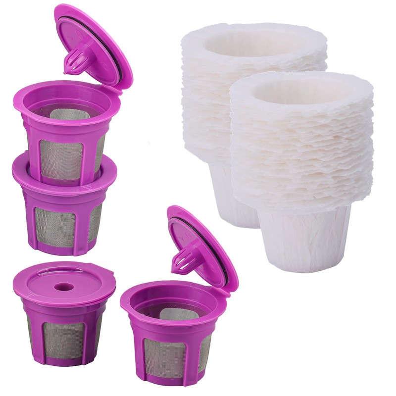 Haetyly 4 Pack Reusable K Cup Coffee Pods with 100