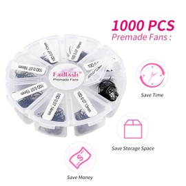 Fan Volume Eyelashes, 10D 0.07 C Curl, 11-18 mm Mixed, 1000 Pieces, Promade Russian Volume Eyelashes, Prefabricated Eyelash Extensions for Beauty