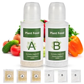 Tigvio 800ml Hydroponic Nutrients A&B for Aerogarden Plant Food Growth - Fertilizer for Indoor Hydroponics Garden & Growing Vegetables, Fruits, Flowers