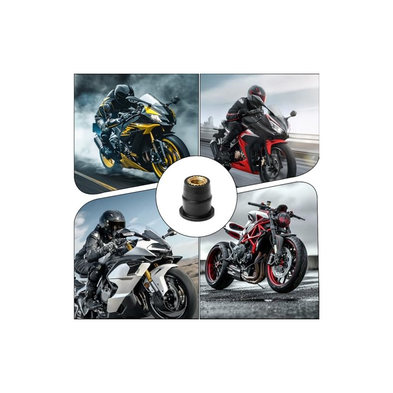 10pcs Wellnut Windshield M6 Motorcycle Windshield Mount M6 Rubber Nuts