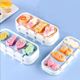 Popsicles Molds, Mini Popsicle Molds for Kids Baby Cute Shapes Silicone Popsicle Molds BPA Free Reusable Ice Cream Mold Popsicle Maker Homemade DIY Set (3Pcs Pineapple&Animals&Paws)