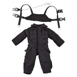 niannyyhouse Tactical Suit Vest Onesies 5 Colors 1/12 BJD 11CM Doll Clothes (Black)