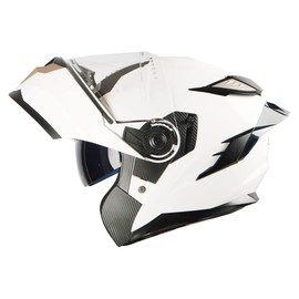 1Storm Motorcycle Modular Full Face Helmet DOT Adults Street Bike Flip up Dual Visor Sun Inner Shield Anti Fog Pinlock Ready Shield: Pure White