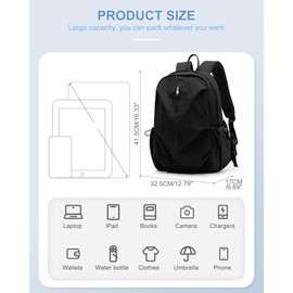 livbote School Backpack Teenager Girls Backpack Women's School Bag School Bag Backpack School 14 Inch Laptop Compartment, black