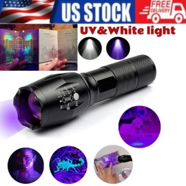 Unbranded UV Flashlight Black Light Super Bright 120000lm Torch Ultra Violet Lamp LED