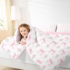 Erosebridal Bow Comforter Set Twin for Girls,Girly Pink Floral Coquette