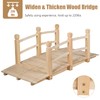 LDAILY Moccha 5FT Wood Garden Bridge, Pond Bridge with Guardrails