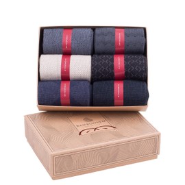 Bambooven Men’s Dress and Trouser Socks – Premium Bamboo, Super Soft, Odor Free and Breathable, Calf Socks, Crew Socks, Luxury Bamboo Fibers (6 Pack)