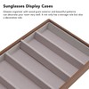 Eyeglass Display Organizer Wood Grain 6 Compartments Glasses Display Tray