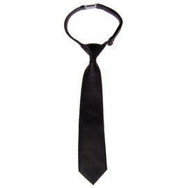 Retreez Woven Pre-tied Boy's Tie with Stripe Textured - Black - 4-7 Years