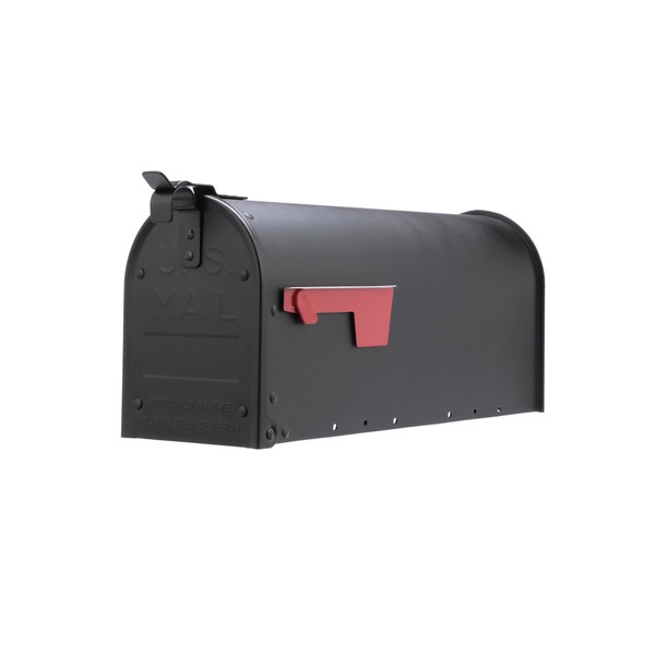 Architectural Mailboxes Admiral Medium Capacity, Aluminum Post Mount Mailbox, Textured Black