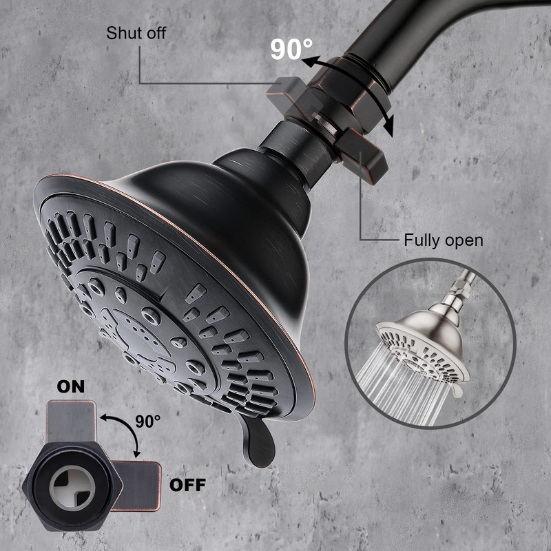 BRIGHT SHOWERS Water Flow Control Valve, Brass Shower Head Water