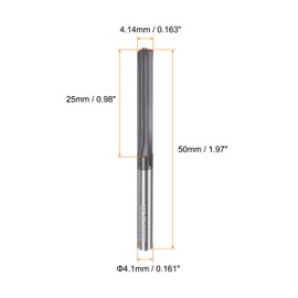 HARFINGTON Carbide Chucking Reamer 0.151"(3.835mm) Dia Straight Flute Straight Shank Machine Reamer Tool for Metal and Lathes CNC Machining Centers, Black