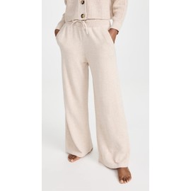 Eberjey Women's Recycled Sweater Pants, Oat, Tan, M