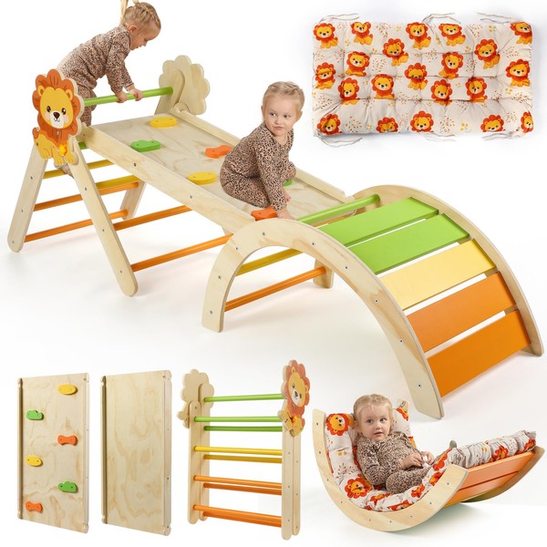 Yopnoyik Pikler Triangle Set with Cushion, 7 in 1 Toddler
