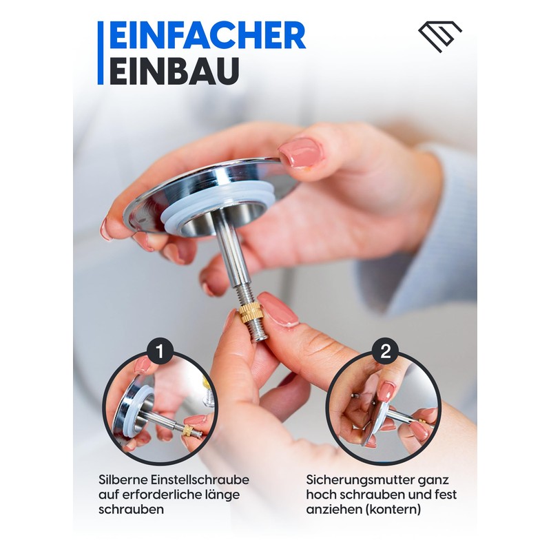 EDELER® 2-Piece Bath Plug Universal Fit - Bath Plug Closure