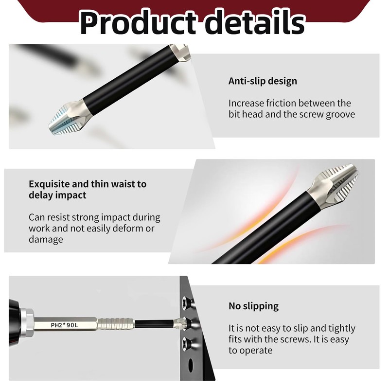 9PCS High Magnetic Screwdriver Drill Bit Set Anti-Slip Magnetic Impact