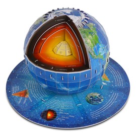 3D Puzzles for Kids Ages 8-10-12-14 Earth Globe DIY Geography Puzzle, Educational Learning Toys 3D Jigsaw World Globe Map Model Kit Teaching Aids Birthday Christmas Gift for Boys Girls, 50 Pieces