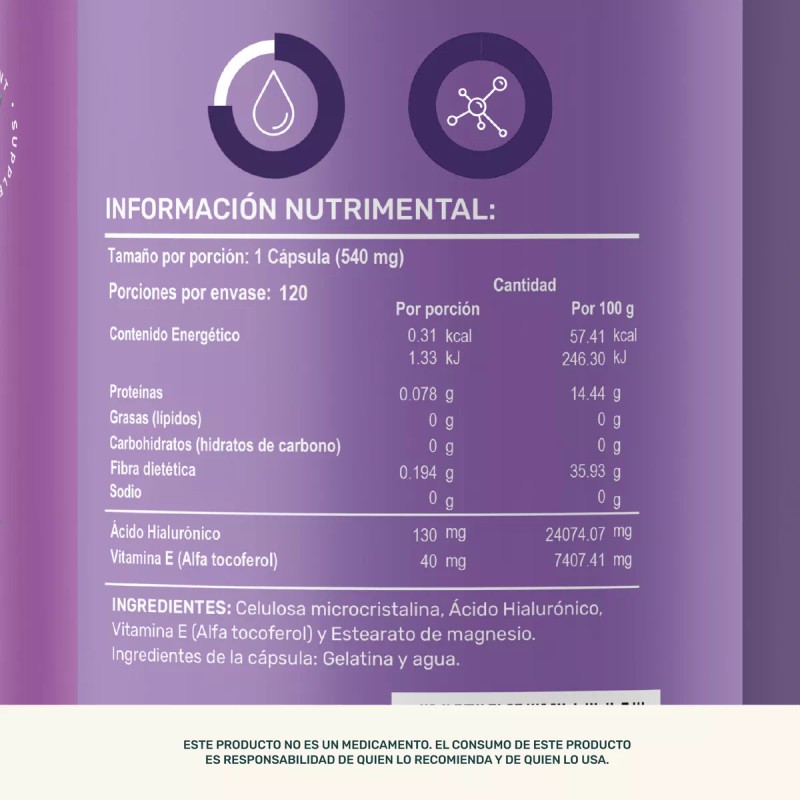 LIFE360+ Life 360+ Hialu-e Ácido Hialurónico Vitamina E 120 Cápsulas