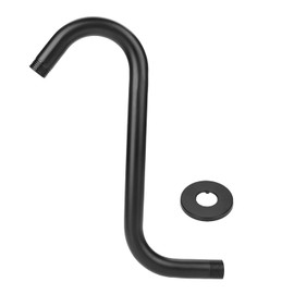 Pissente Shower Extension Arm, 8in 201 Stainless Steel High Rise S Curved Shower Extension Arm G1/2" Shower Extender Water Outlet Lowers Existing Shower for Bathroom Accessory
