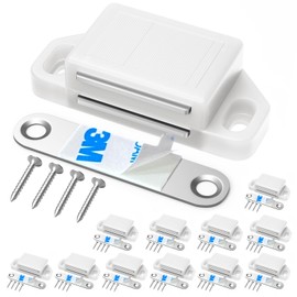 Tonitrui Cabinet Magnetic Catch Magnetic Cabinet Door Catch Magnetic Cabinet Latch for Kitchen Drawer Magnets to Stay Closed Magnetic Catch Closet for Drawer（White 12 Pack）